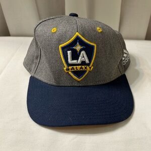 LA Galaxy Adidas Ball Cap Hat MLS Adjustable Grey Blue Sports